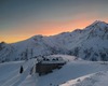 freddo tramonto invernale con il monte Ponteranica sullo sfondo